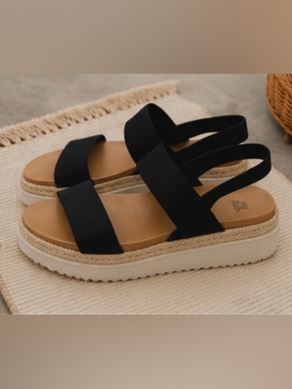 Wild Fable Black Platform Espadrille Sandals Size 9.5 - Picture 5 of 7